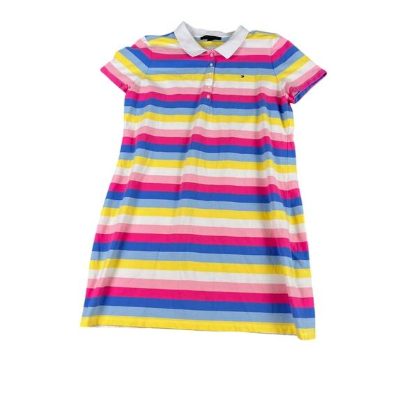 Tommy Hilfiger Women's Colorful Stripe Polo Dress XXL Short Sleeve Cotton - Picture 1 of 9